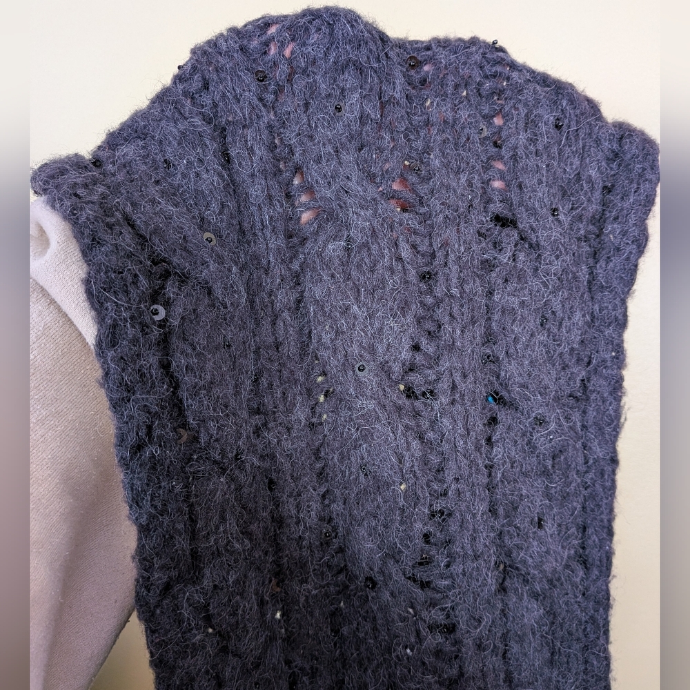 NWT Juicy Couture Dark Gray/Charcoal Cable Knit Scarf - Picture 6 of 8